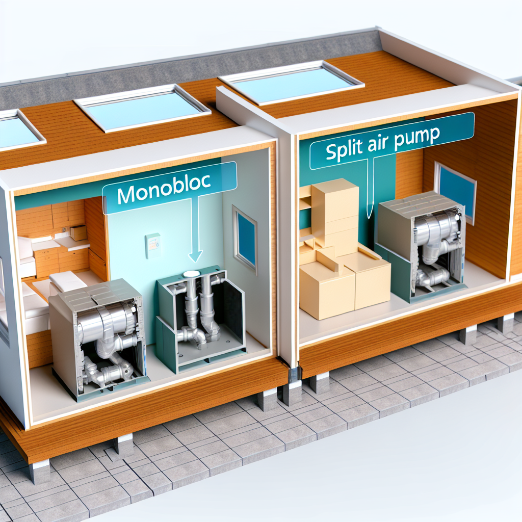 Pompy powietrzne monoblok vs split w domach modułowych.